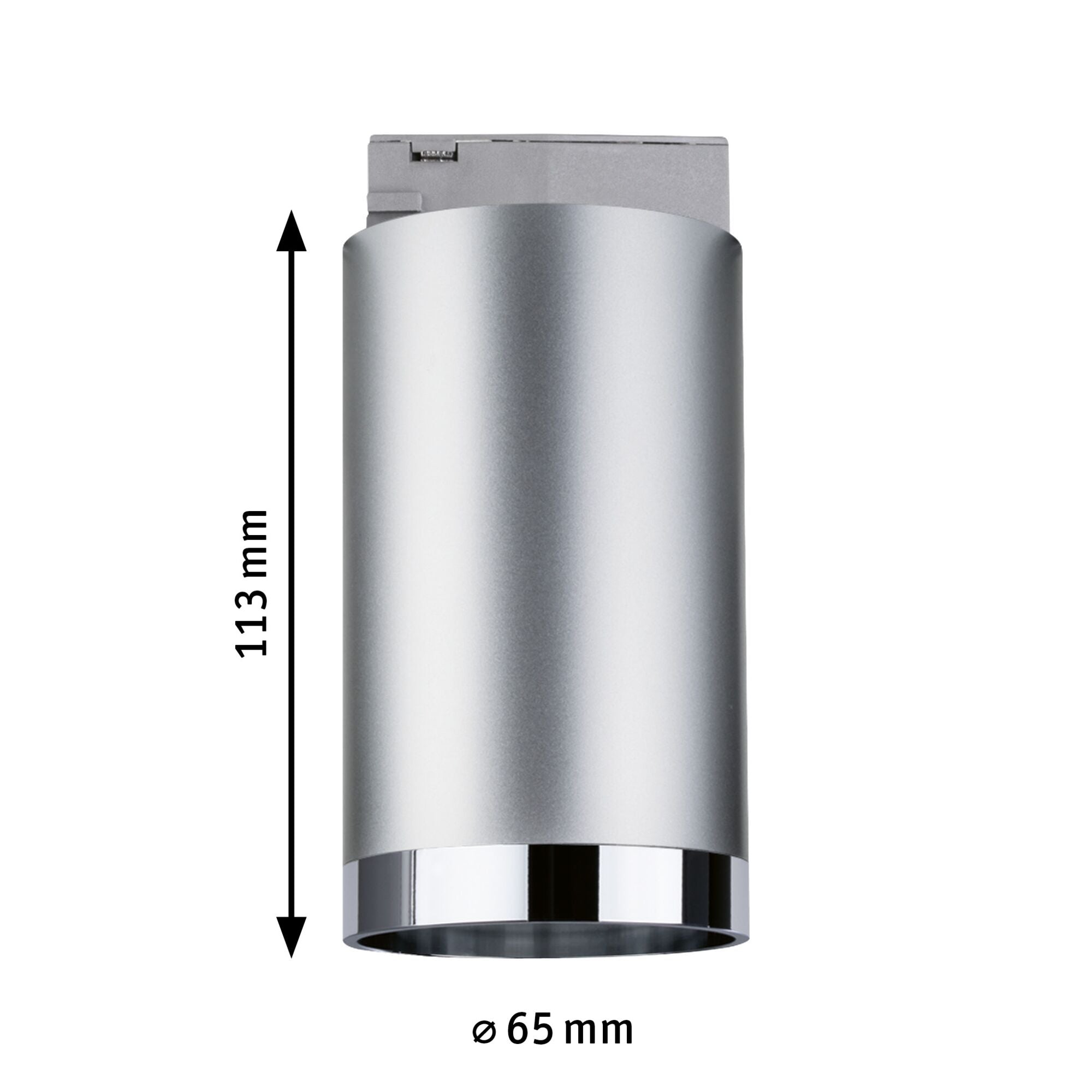 URail Schienenspot Tube Einzelspot GU10 max. 10W dimmbar 230V Chrom matt/Chrom