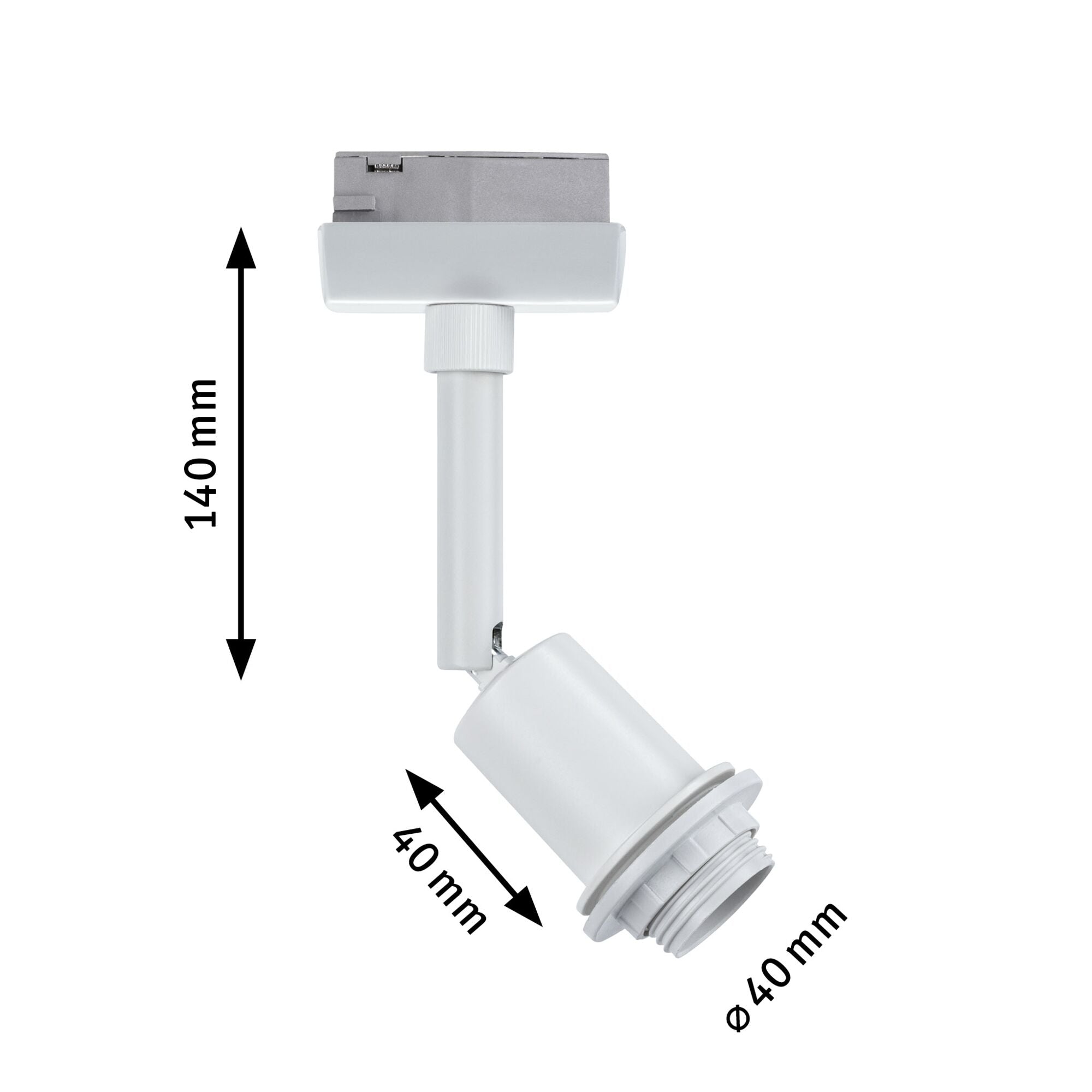 URail Schienenspot DecoSystems Basic Einzelspot E14 max. 20W dimmbar 230V Weiß