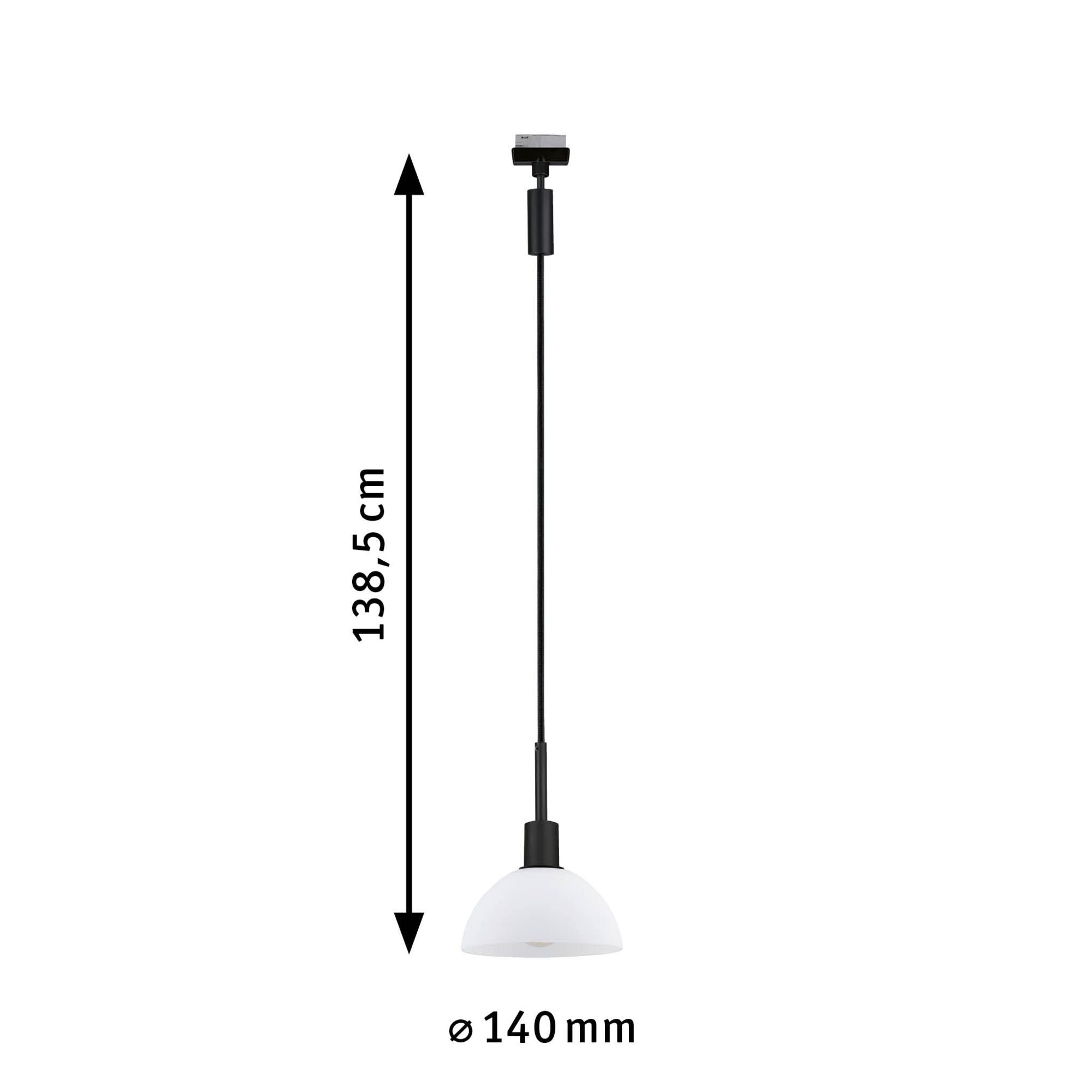 URail Pendel Sarrasani E14 max. 20W dimmbar 230V Schwarz matt/Opal