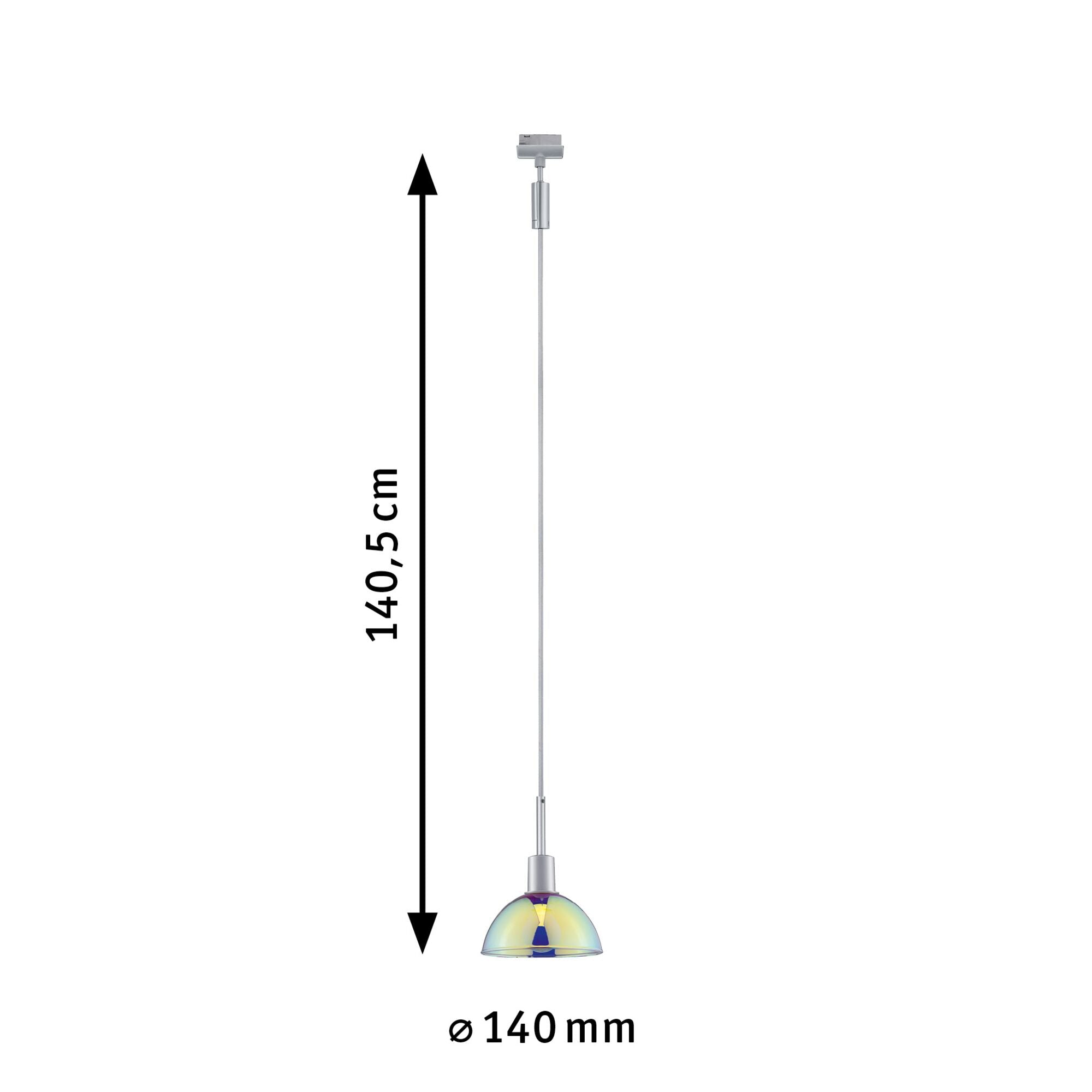 URail Pendel Sarrasani E14 max. 20W dimmbar 230V Chrom matt/Dichroic
