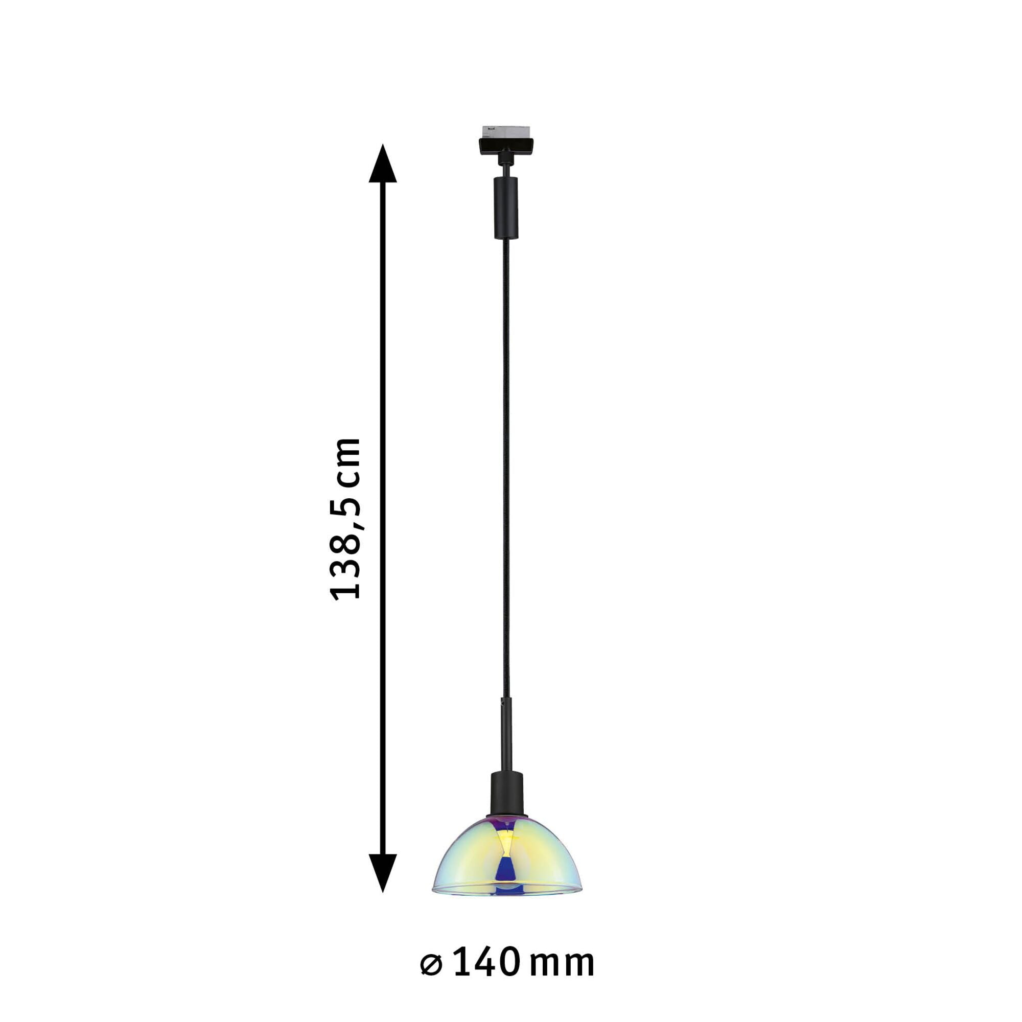 URail Pendel Sarrasani E14 max. 20W dimmbar 230V Schwarz matt/Dichroic