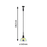 URail Pendel Sarrasani E14 max. 20W dimmbar 230V Schwarz matt/Dichroic