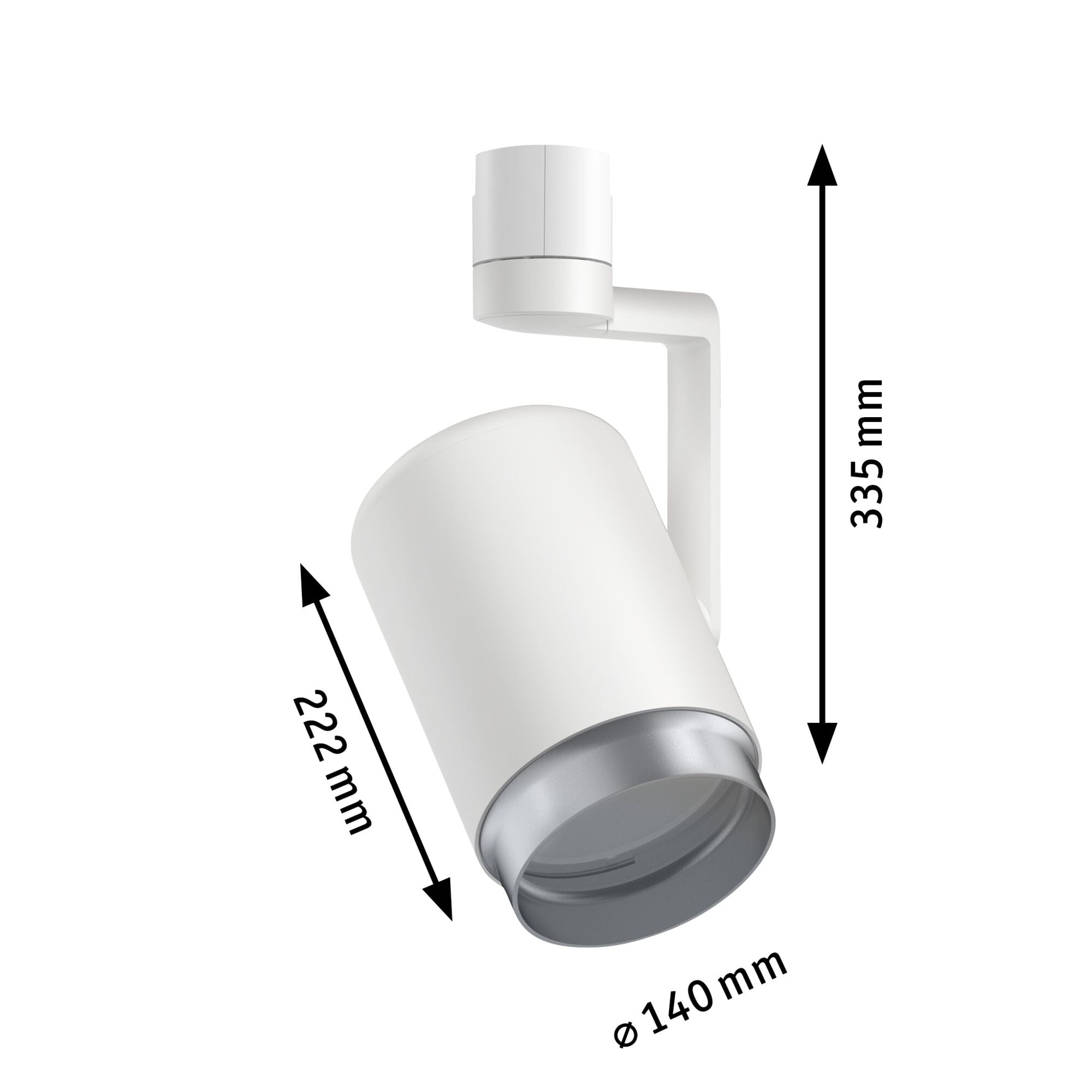URail Schienenspot Asthene Einzelspot E27 max. 50W dimmbar 230V Weiß