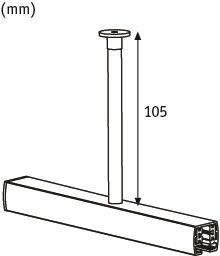 URail Zubehör Schienenabhängung 105 mm Chrom matt