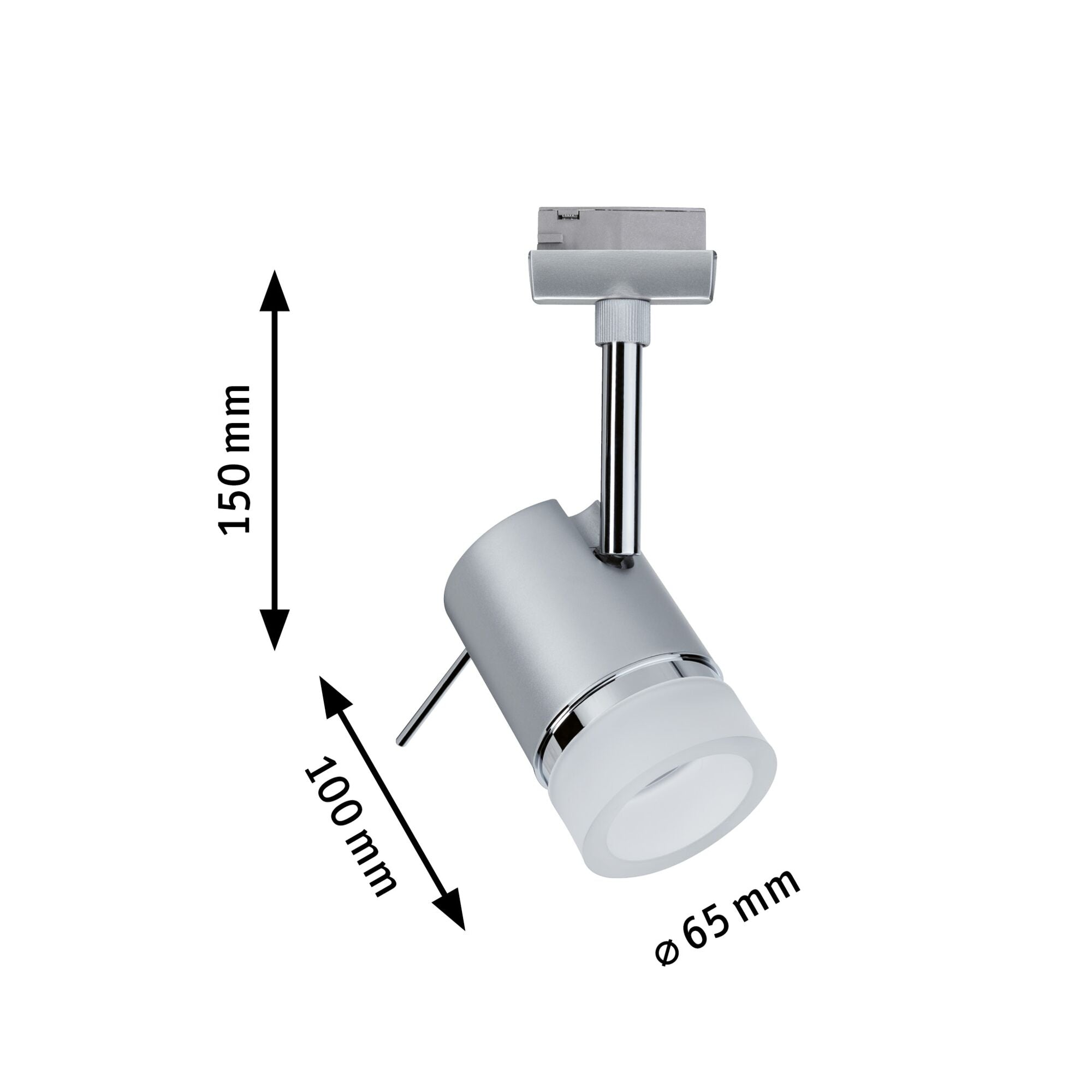 URail Schienenspot Pipe Einzelspot GU10 max. 10W dimmbar 230V Chrom matt/Chrom