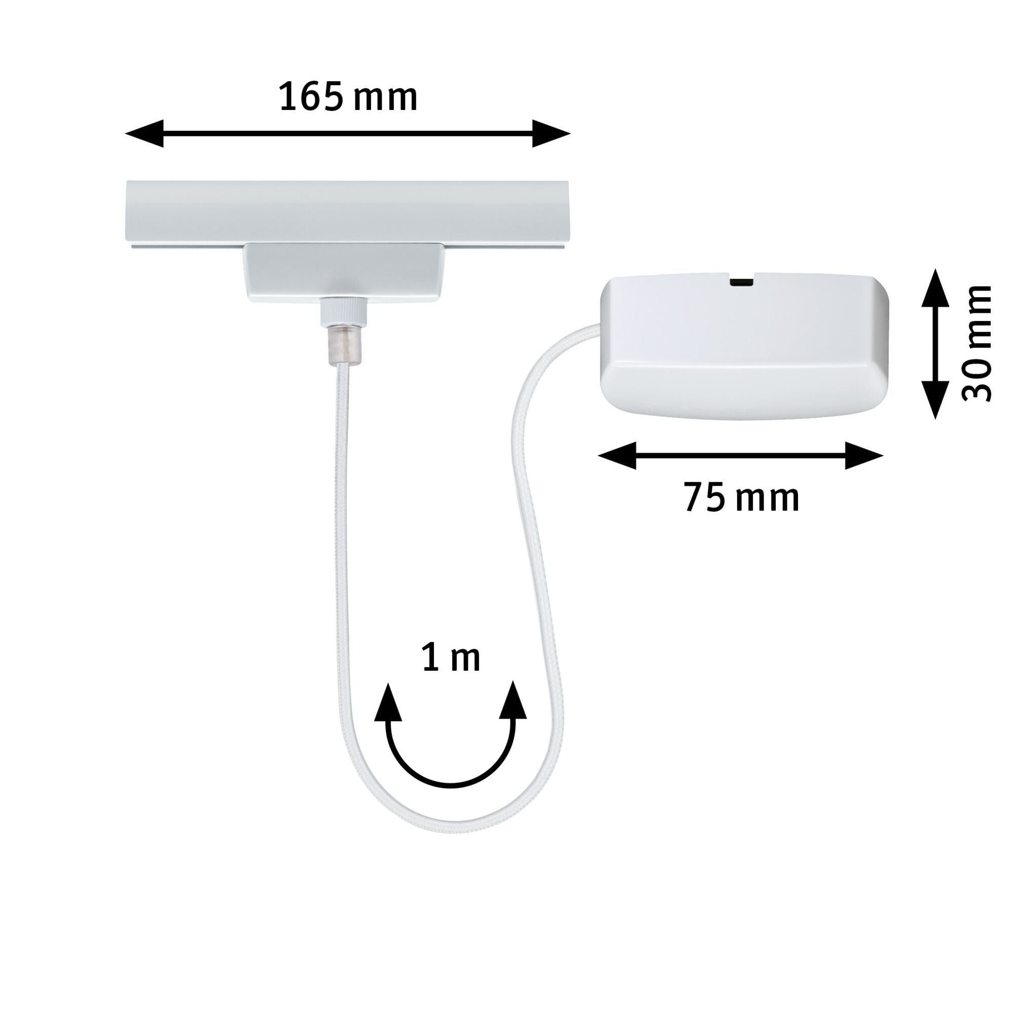 URail Einspeisung Kabel 1m max. 1000W Weiß