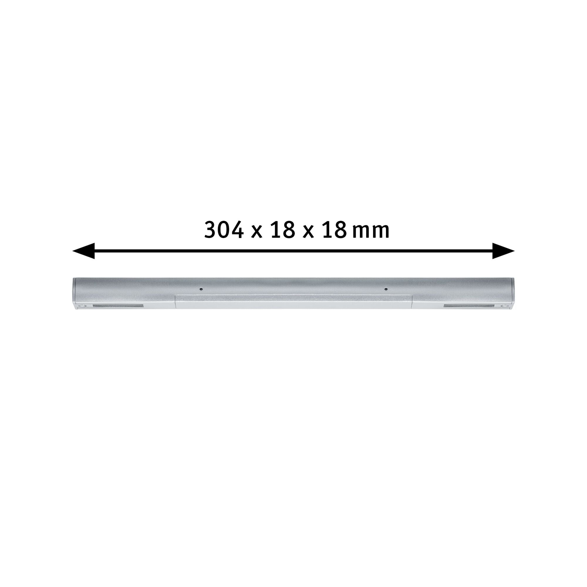 URail Einspeisung Mitte 304x18mm max. 1000/1000W Chrom matt