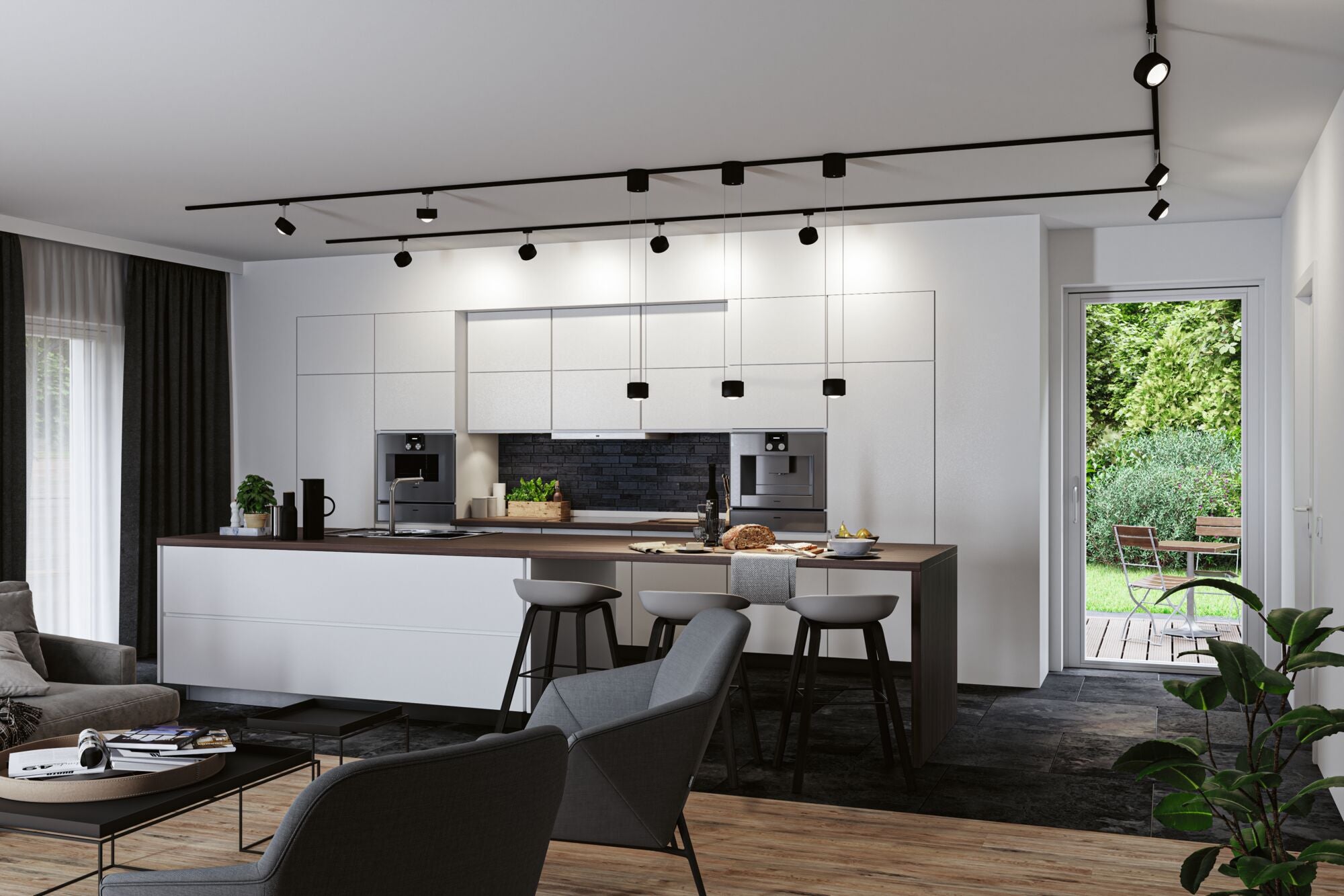 URail LED Pendel Aldan 930lm / 530lm 8,5 / 4,5W 4000K dimmbar 230V Schwarz matt/Schwarz