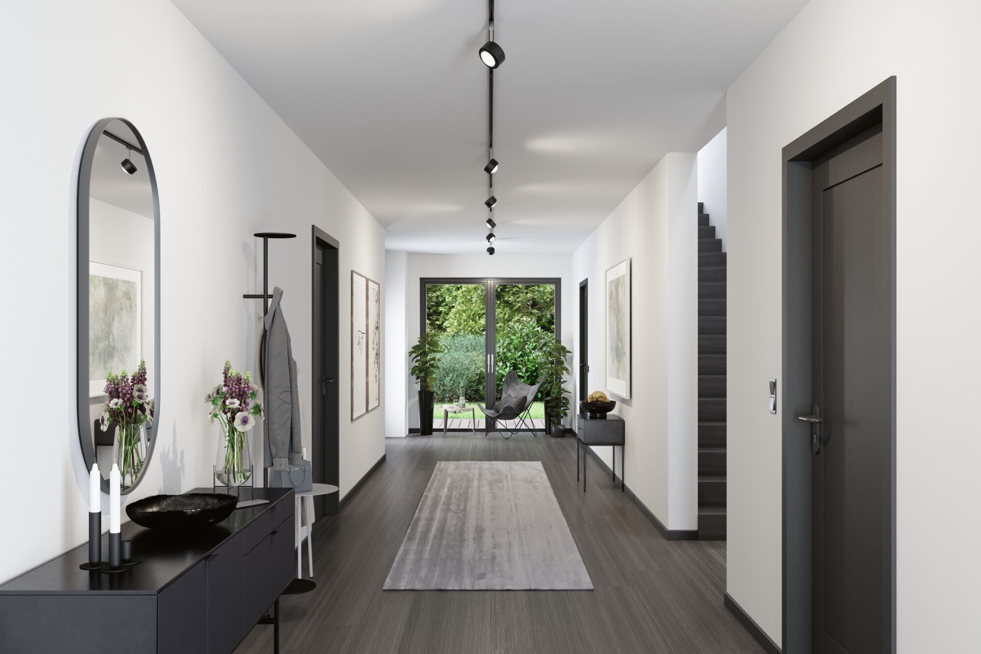 URail LED Schienenspot Aldan Einzelspot 533,8lm 8W 4000K dimmbar 230V Schwarz matt