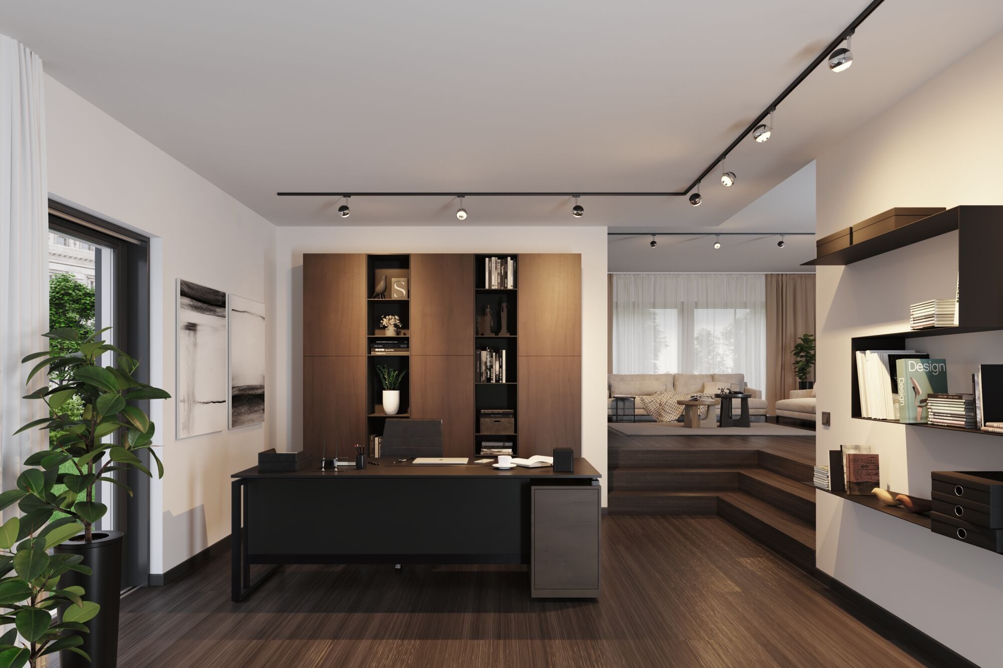 URail LED Schienenspot Capsule II Einzelspot 440lm 6,3W 2700K dimmbar 230V Schwarz matt/Chrom